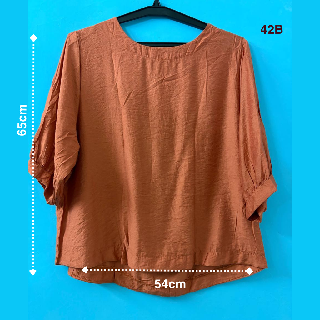 Terracotta Round-Neck Loose Top (L)