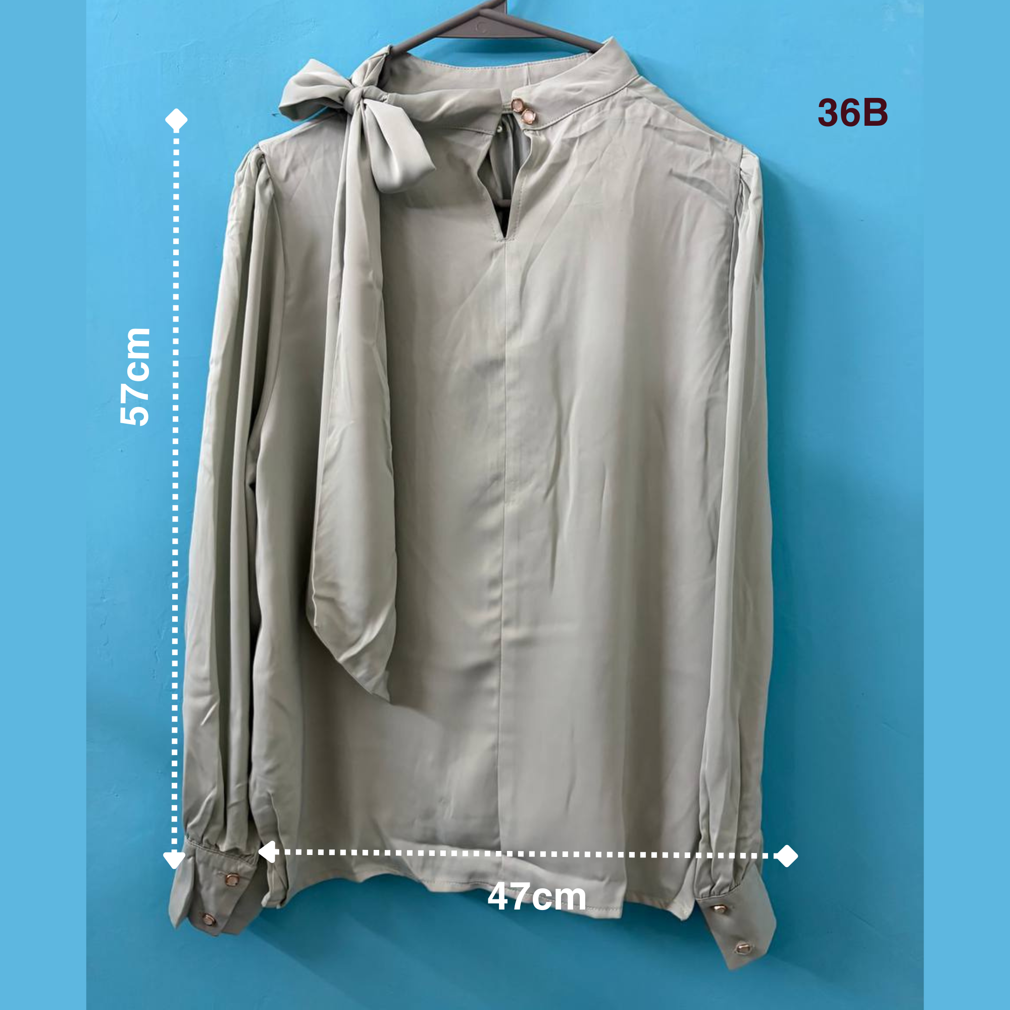 Mint Green Formal Neck-Bow Top (M)