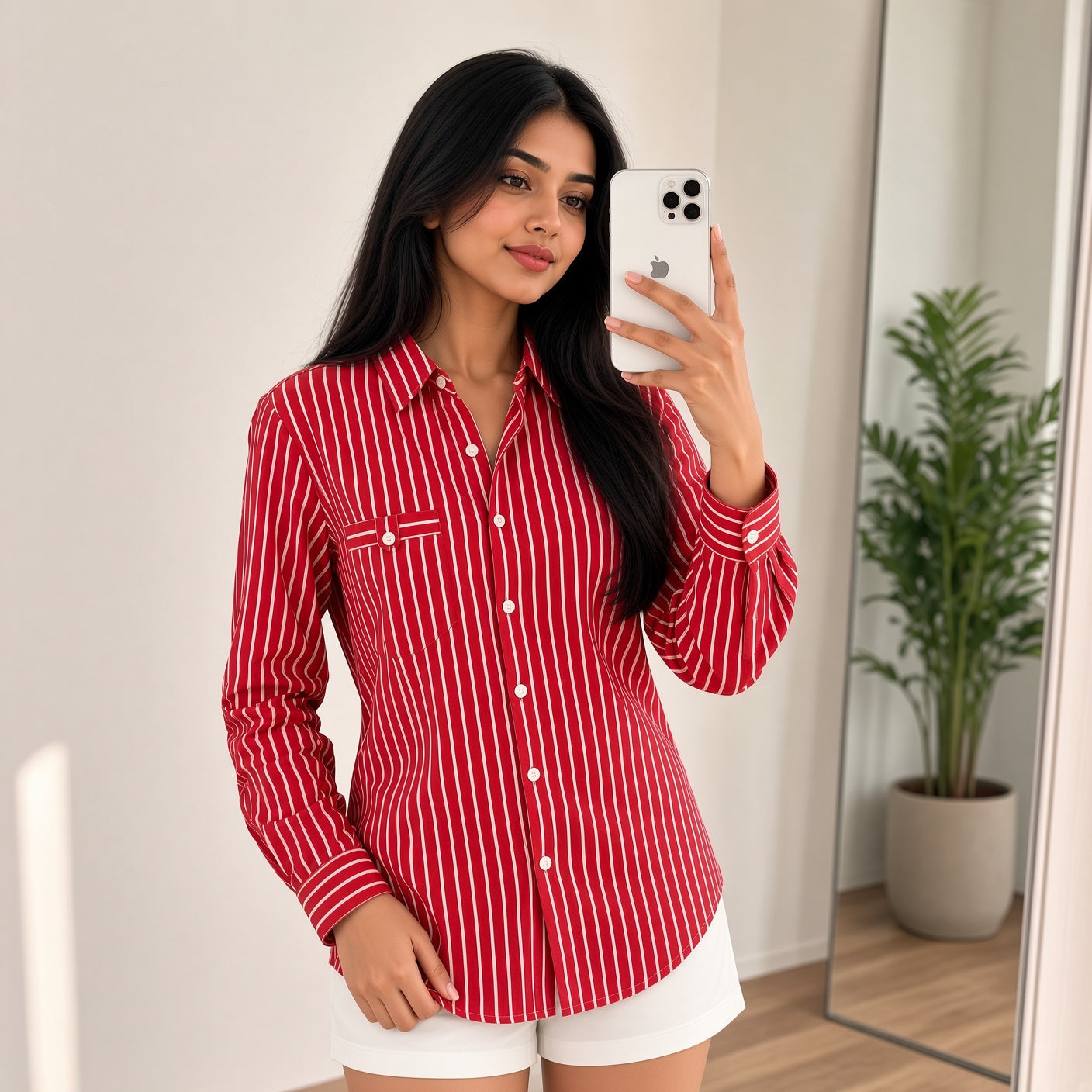 Red Striped Shirt (L)