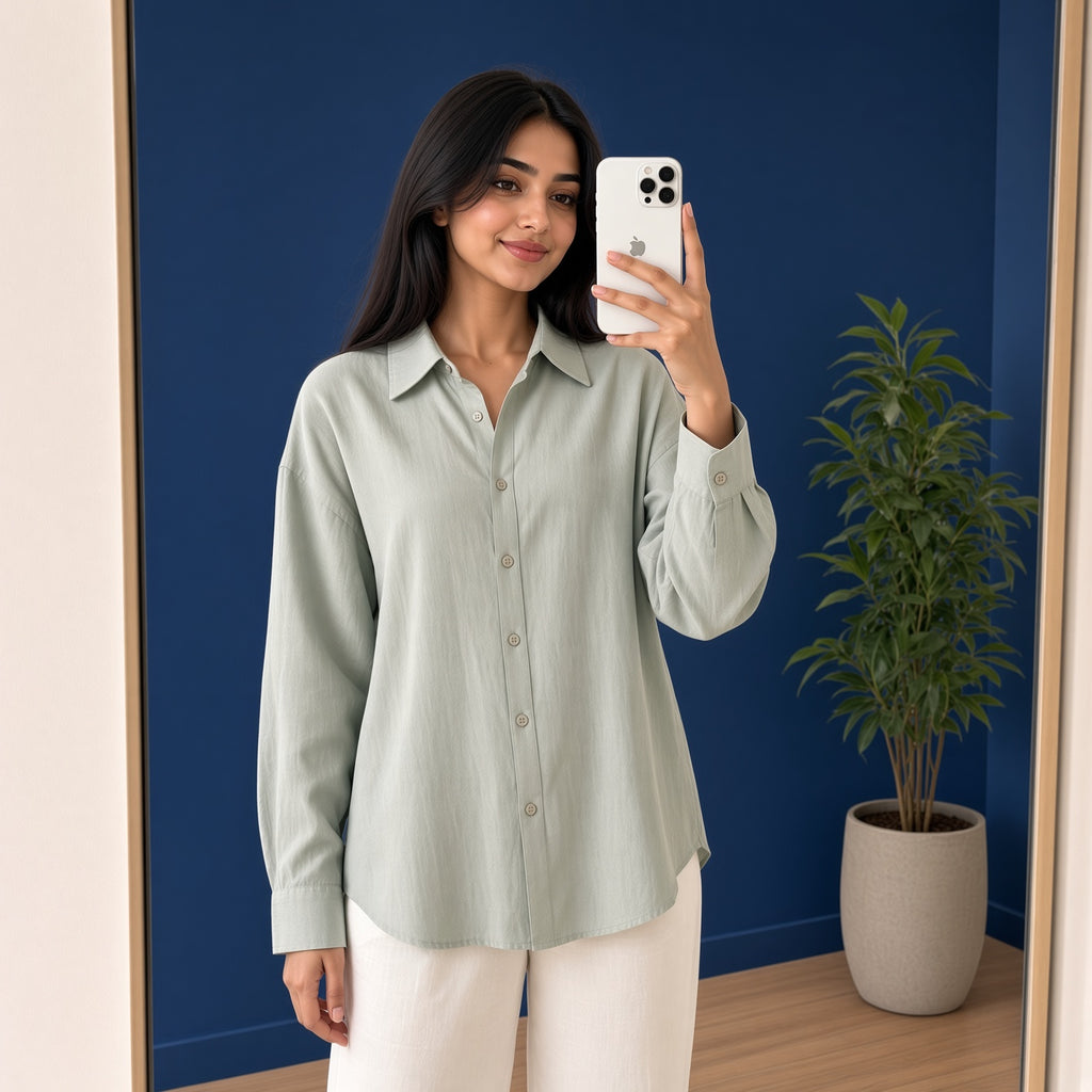 Light Mint Green Formal Shirt (L)