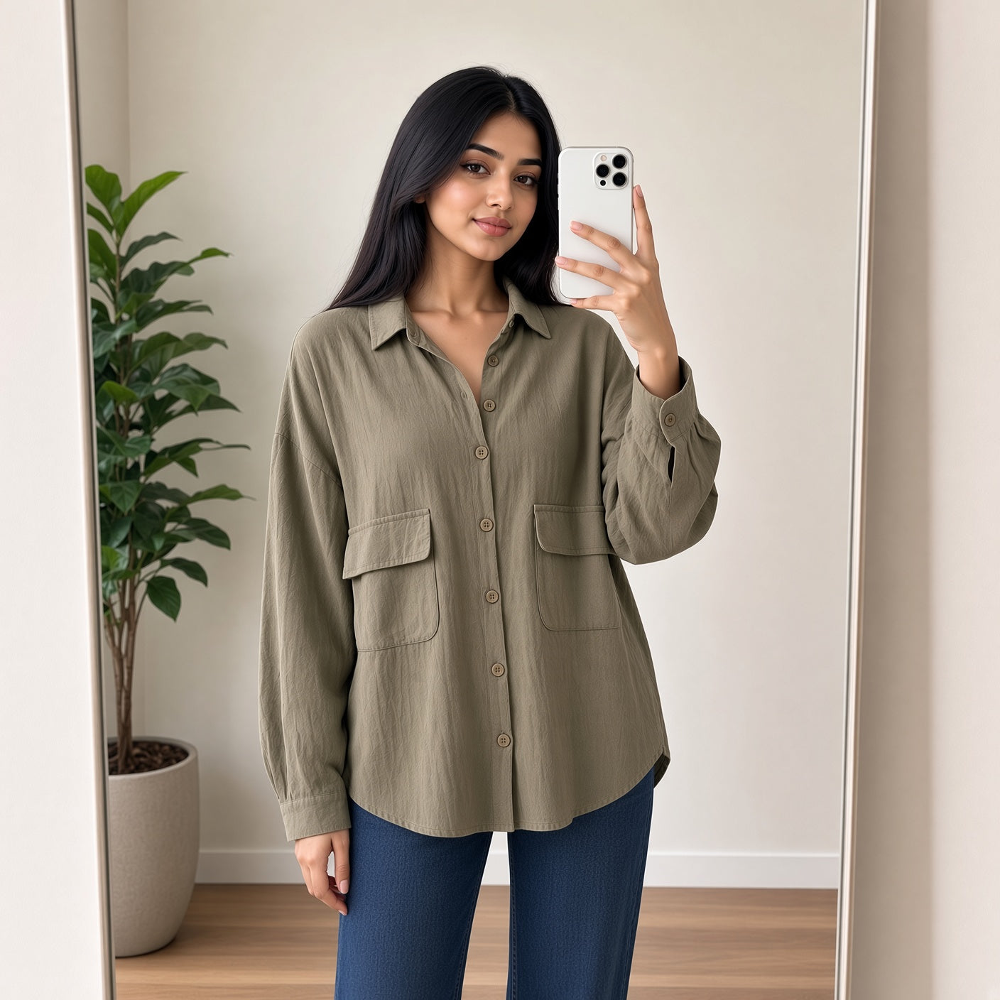 Olive Green Utility Shirt (XXL)