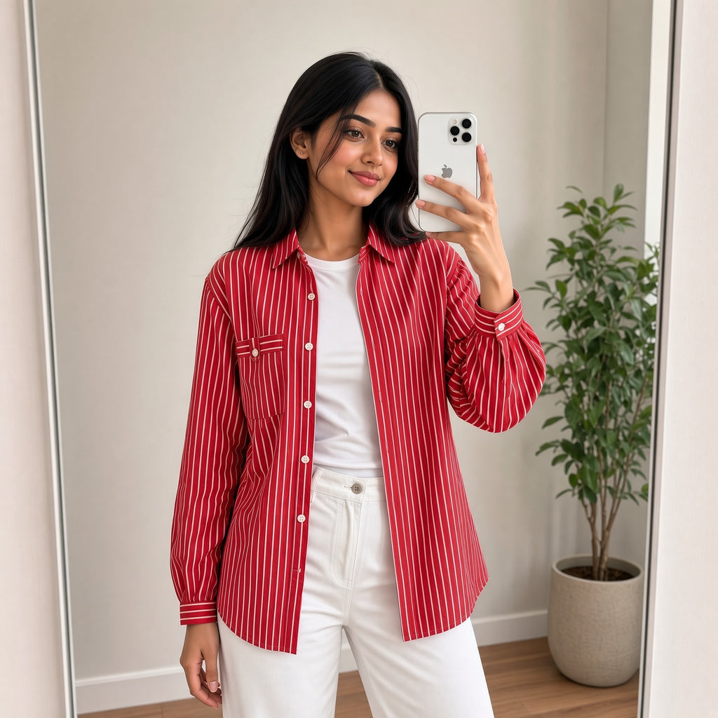 Red Striped Shirt (L)