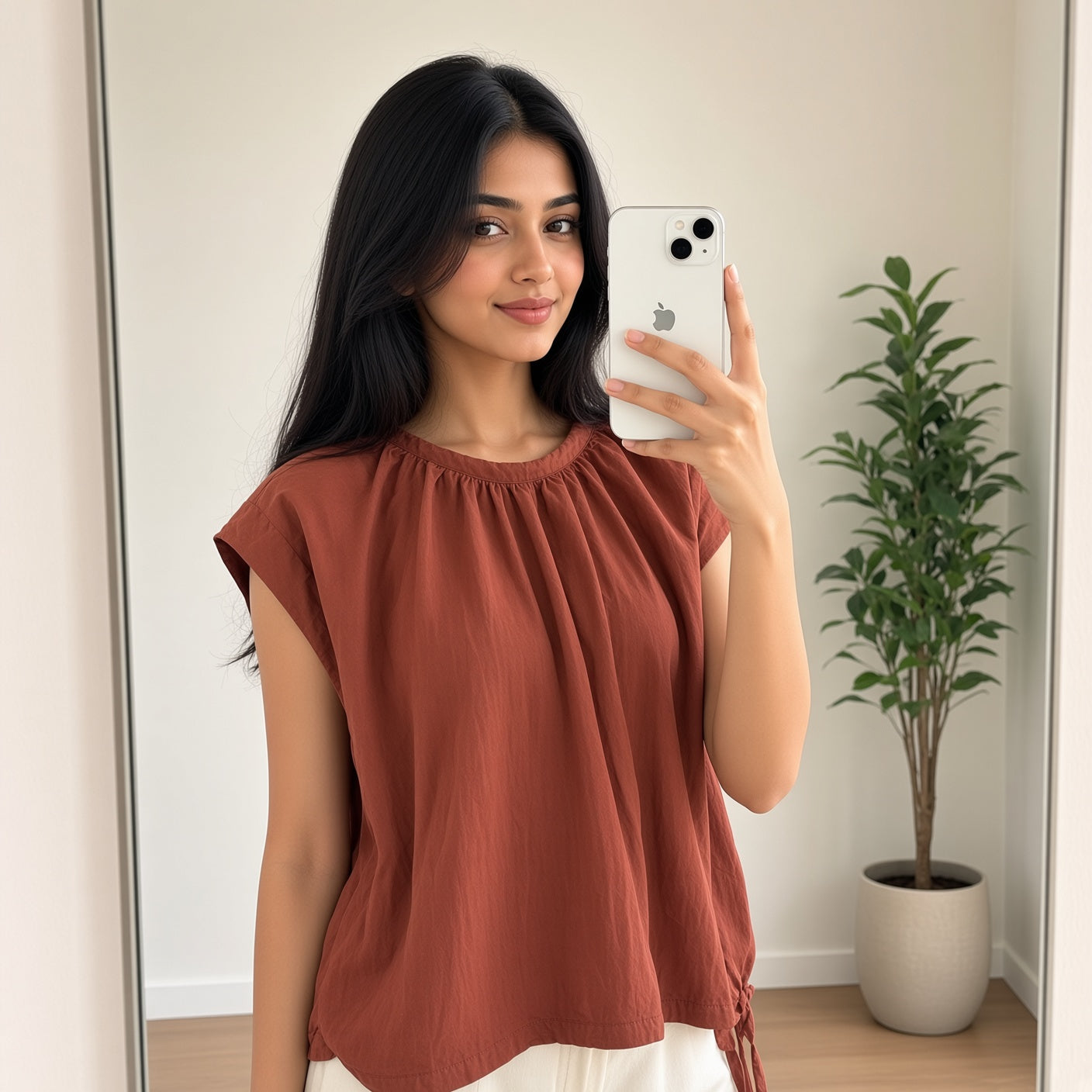 Rust Brown Sleeveless Top (M)
