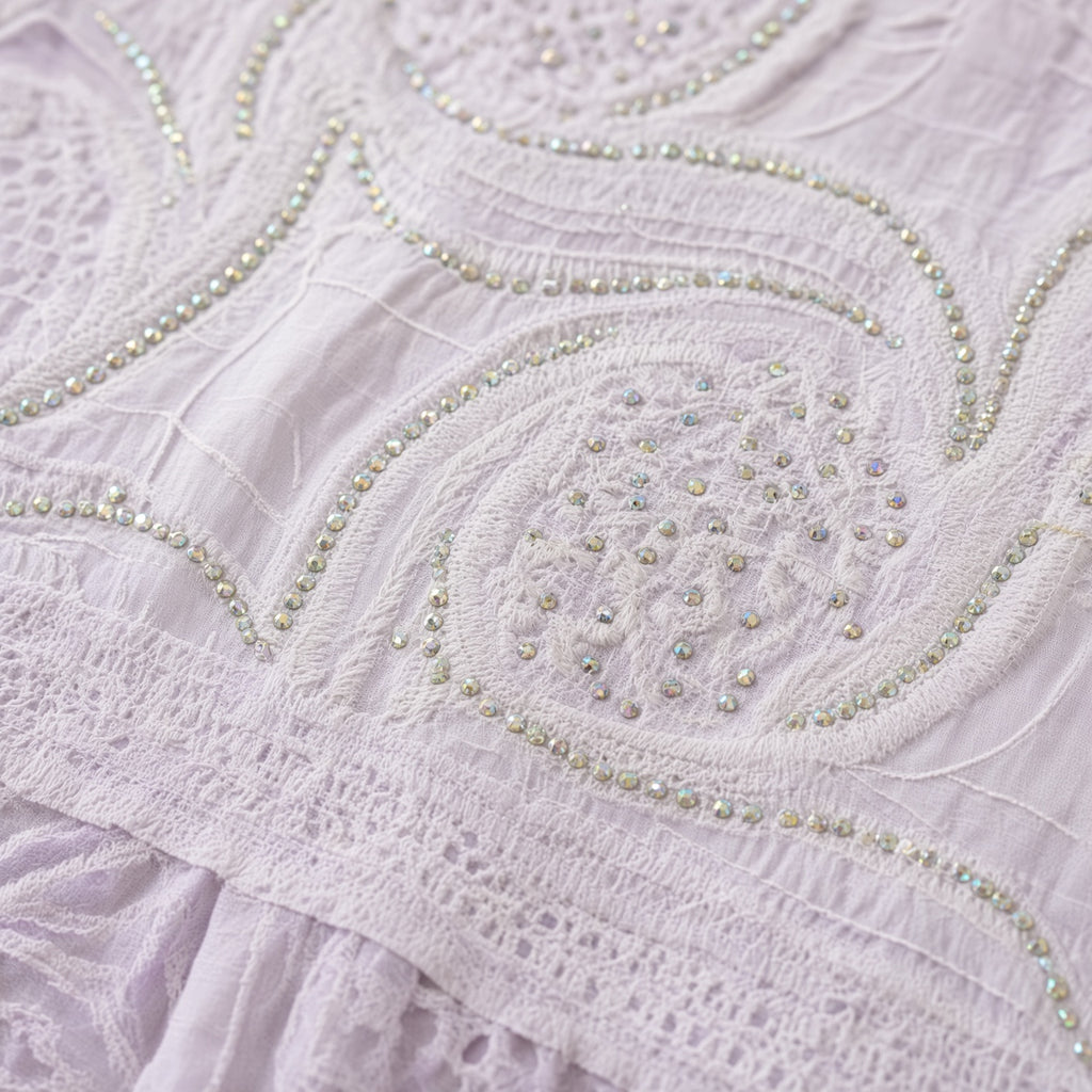 Lavender Embroidered Lace Top (M)