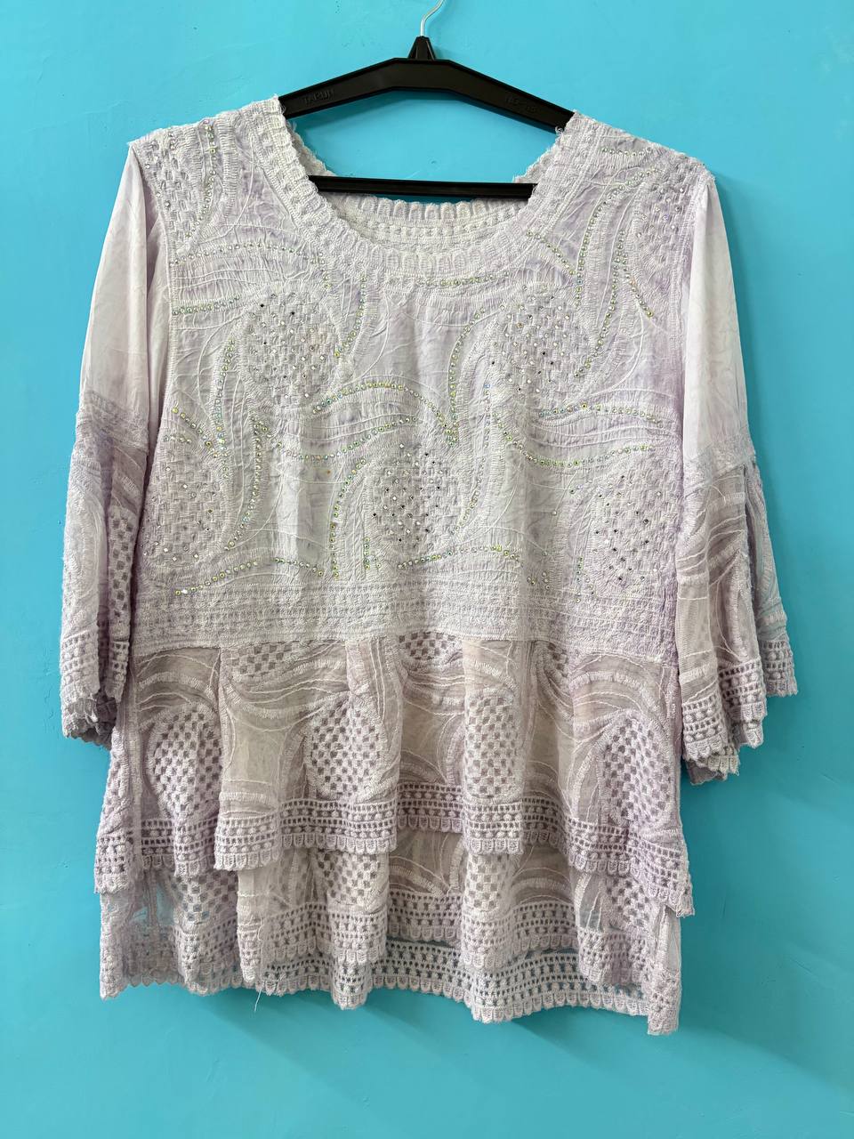 Lavender Embroidered Lace Top (M)