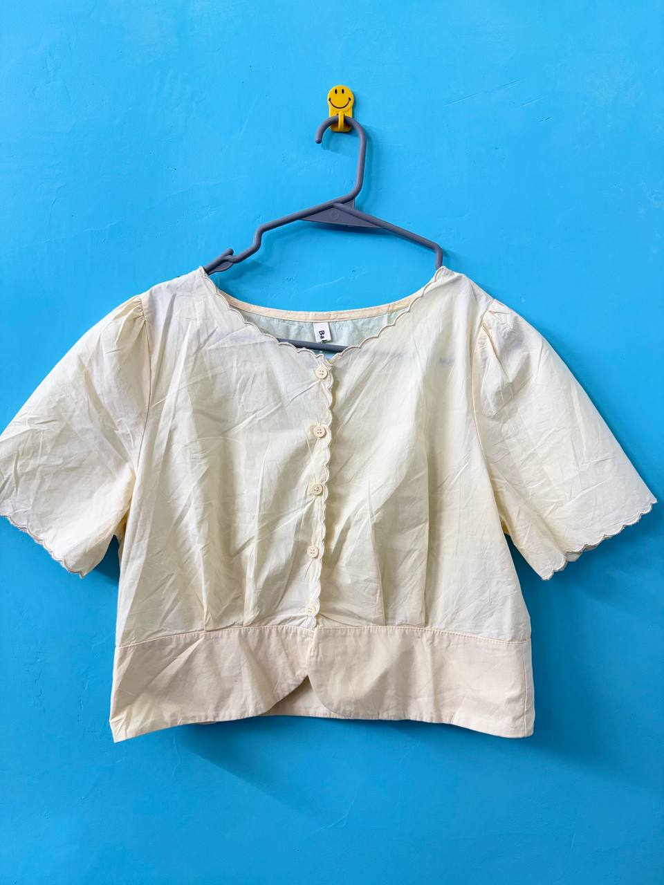 Butter Yellow Pure Cotton CROP TOP (S)